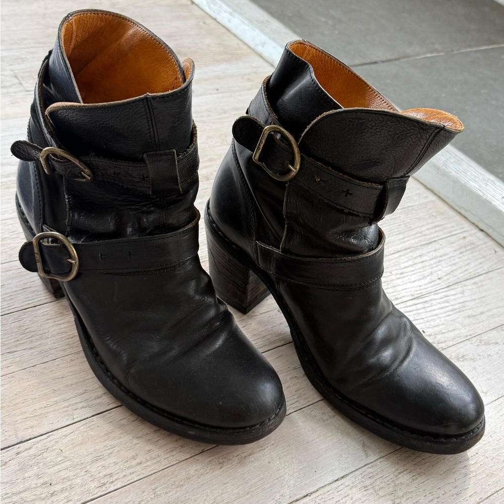 Fiorentini + Baker Black Leather Motorcycle Boots